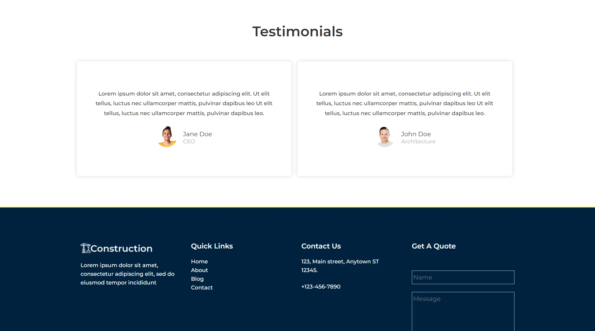 Construction - Testimonial