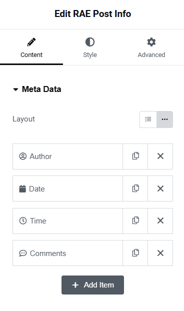 Content meta data